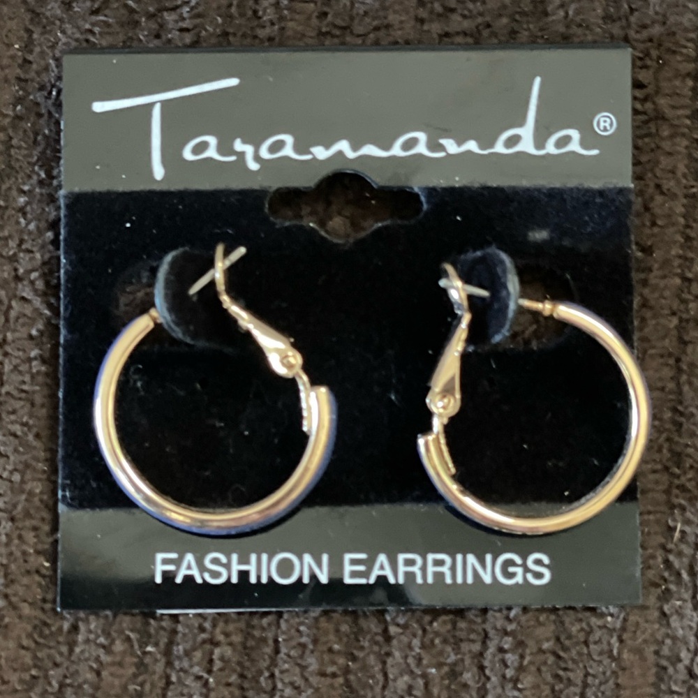 Gold and Blue Hoop Earrings โ Taramanda - Picture 11 of 11